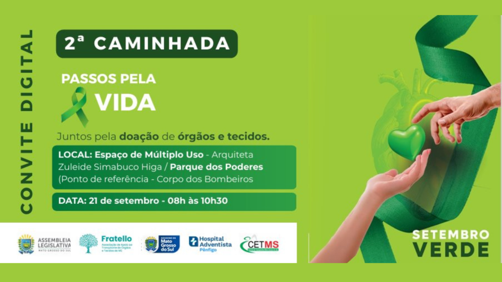 ALEMS: Domingo tem 2ª Caminhada Passos pela Vida, na campanha Setembro Verde