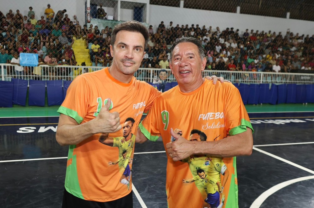 Gerson Claro, o “G9”, brilha no Futebol Solidário em Miranda ao lado do ídolo Falcão
