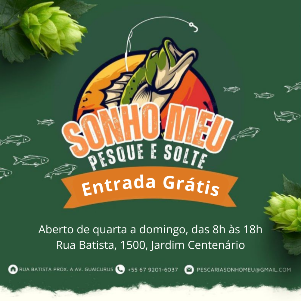 Comida boa, pesca variada e entrada grátis: Conheça o Pesqueiro Sonho Meu