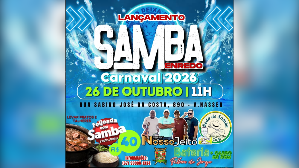 Deixa Falar lança Samba-Enredo 2026 com feijoada, alegria e o som contagiante da Filhos de Jorge