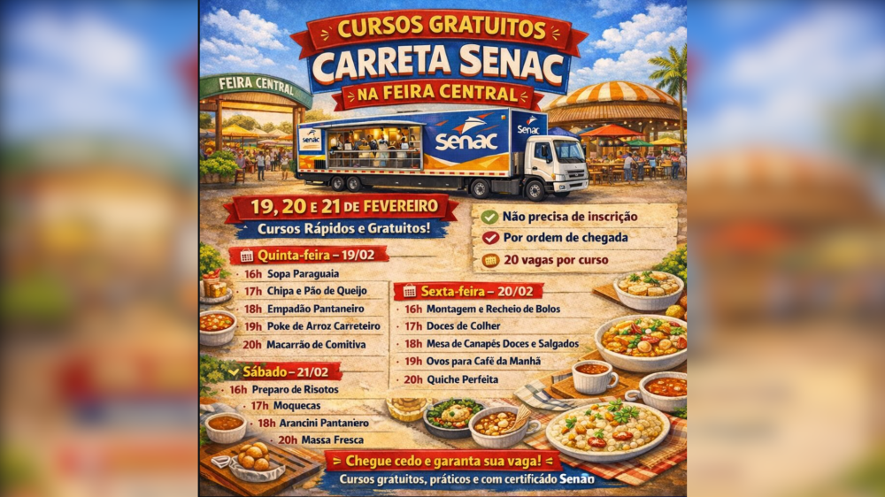 Feira Central recebe Carreta Senac com cursos rápidos de culinária