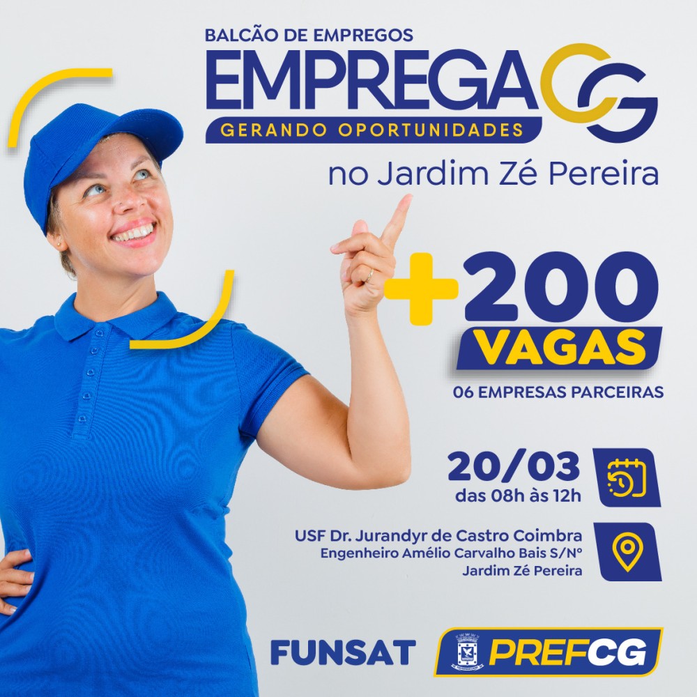 Bairro Zé Pereira recebe o Emprega CG na próxima quinta-feira (20)