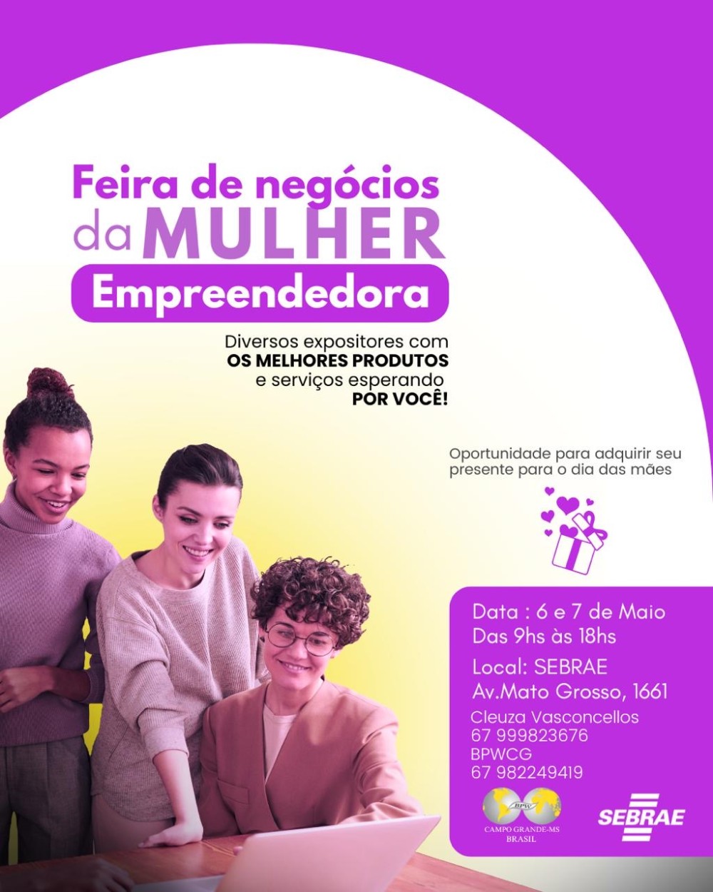 Feira de Negócios da Mulher Empreendedora BPW CG será dia 6 e 7 de maio